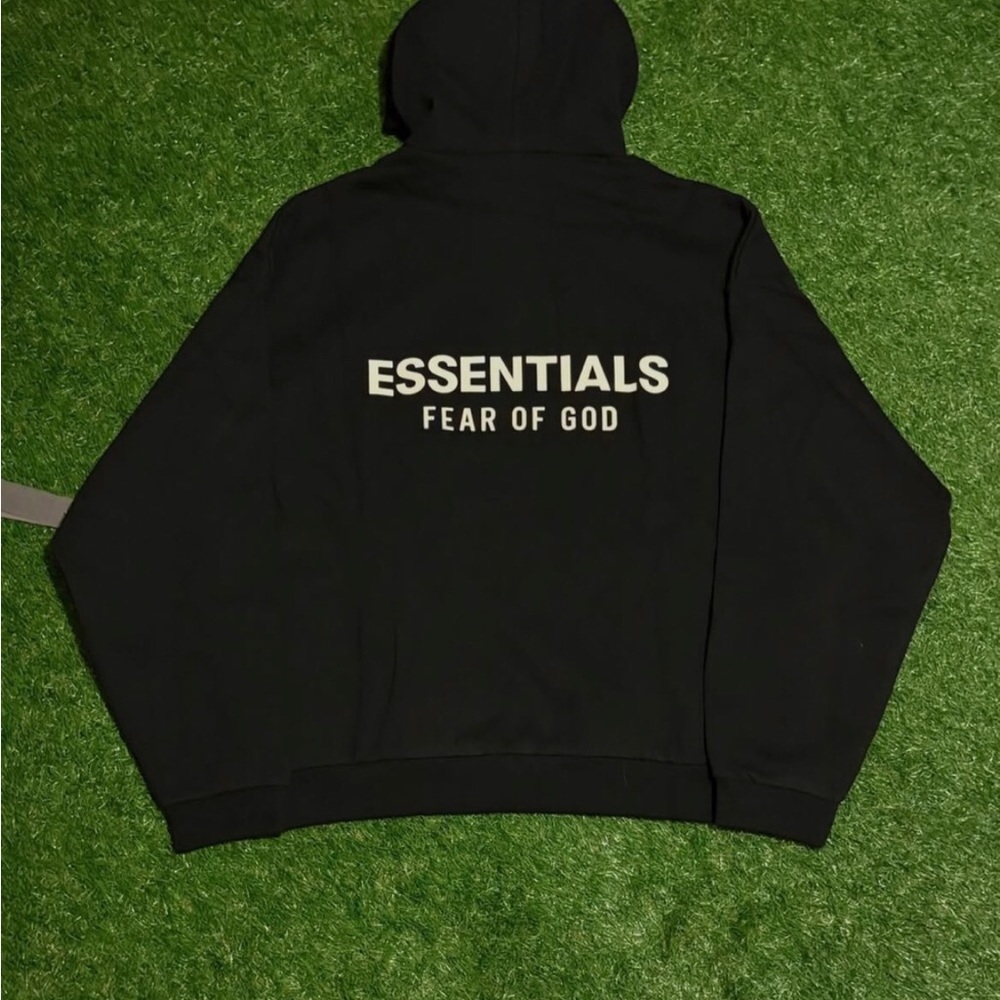 Essentials Fear of God Black Crewneck Hoodie - Men